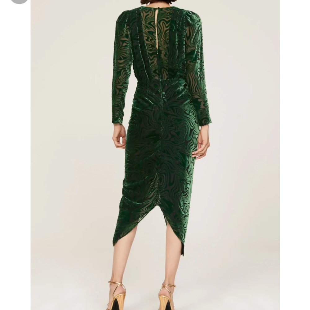 RONNY KOBO Elegant Green Velvet Dress Size XS - Picture 3 of 13